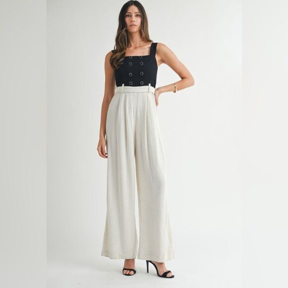Claire’s Cream Wide-Leg Pant Jumpsuit - Picture 3 of 16